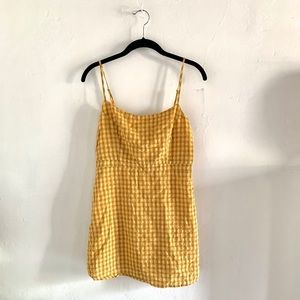 Yellow Plaid Mini Dress